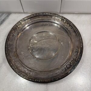Wilcox 9306 EPNS (IS) Silverplate Tray 10" Round Vintage * Art Nouveau